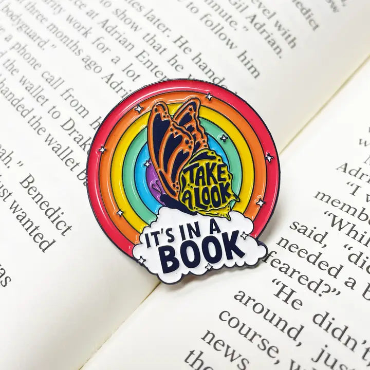 It's In A Book Enamel Pin