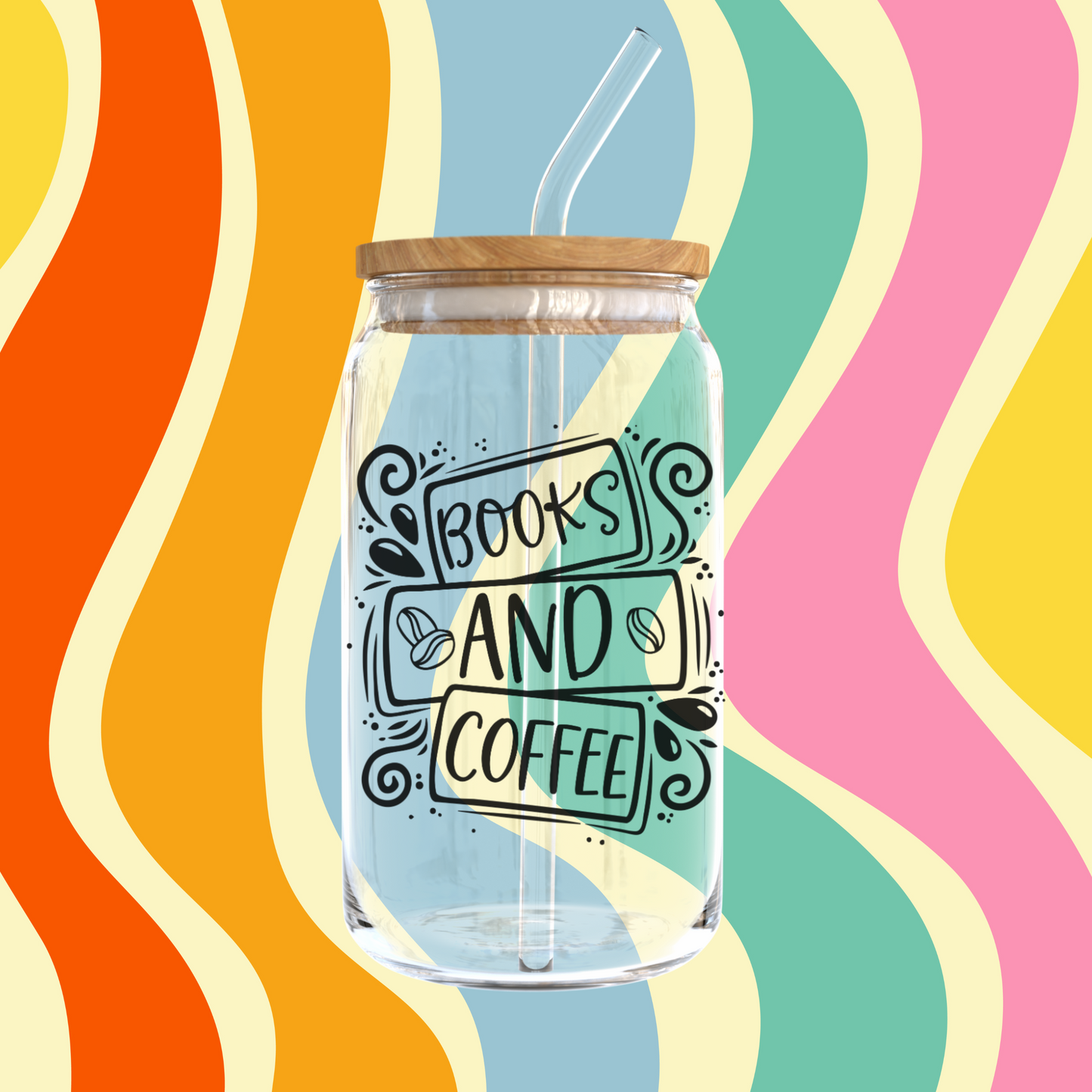 Books & Coffee Can-Shaped Glass