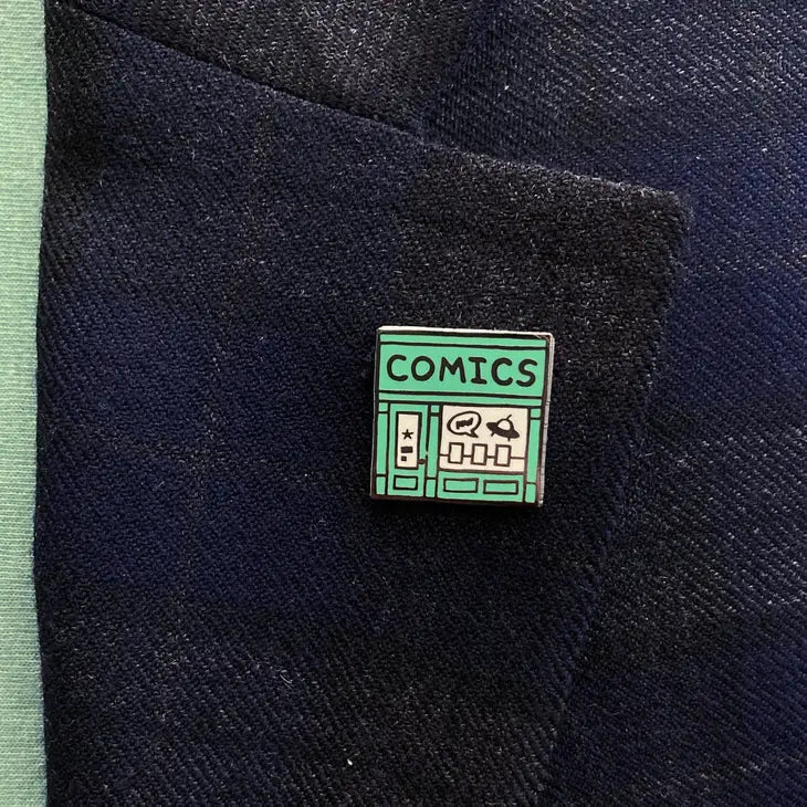 Comic Shop Enamel Pin