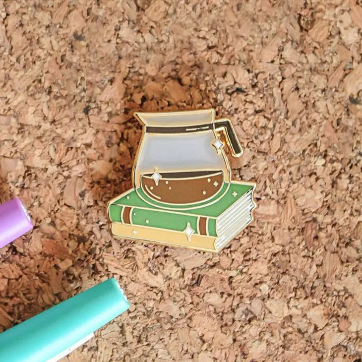 Coffee & Books Enamel Pin