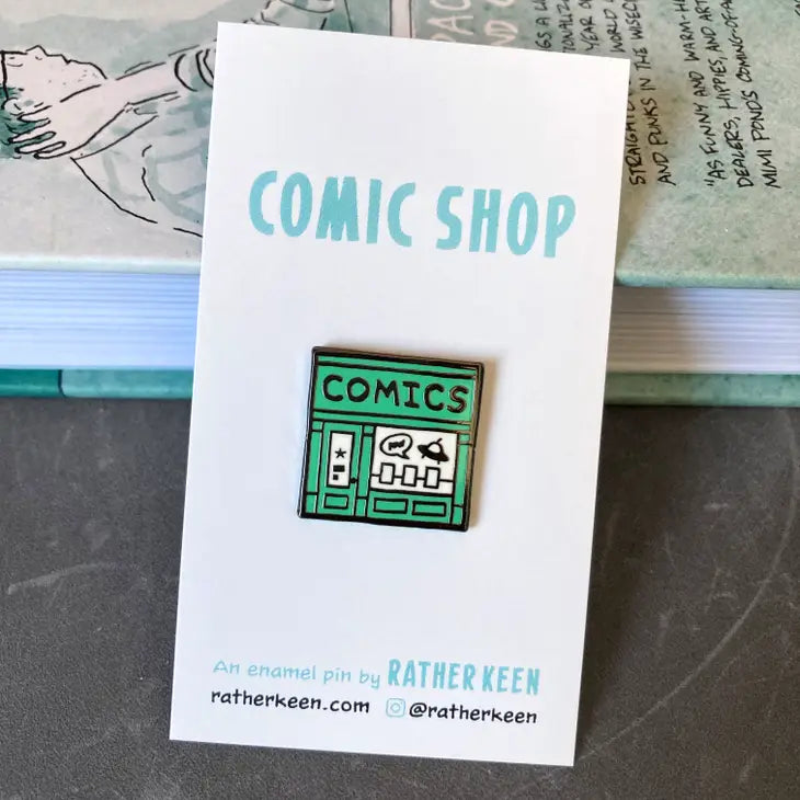 Comic Shop Enamel Pin