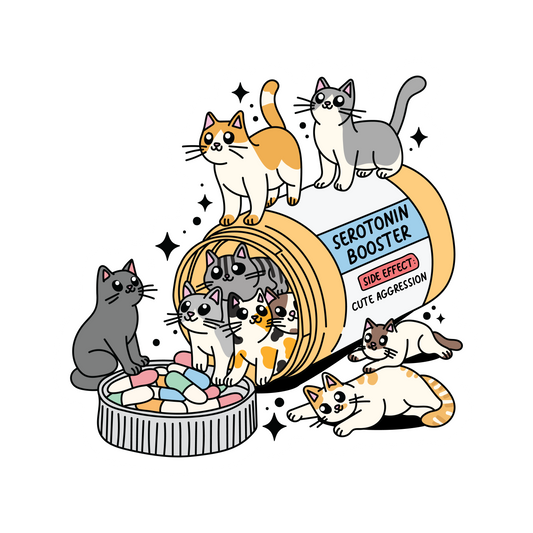 Serotonin Cats Vinyl Sticker