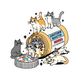 Serotonin Cats Vinyl Sticker