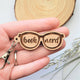 Book Nerd Wooden Keychain